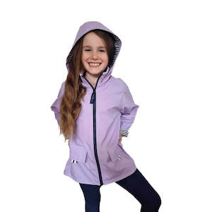 Boys Rain Jackets: Purple Zip Unisex Raincoat