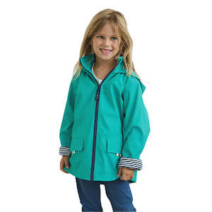 Sea Green Zip Unisex Raincoat