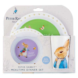 Plates Bowls: Peter Rabbit 3 piece Melamine Dinner Set