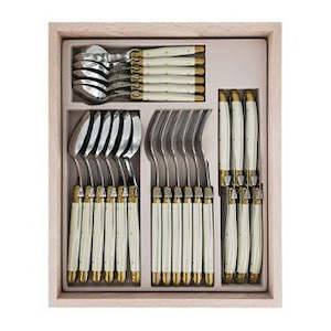 Verdier 24pc Cutlery Ivory & Brass