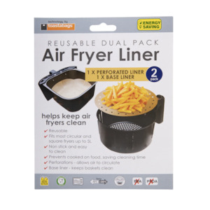 Round Air Fryer Liners Gold Reusable Set2