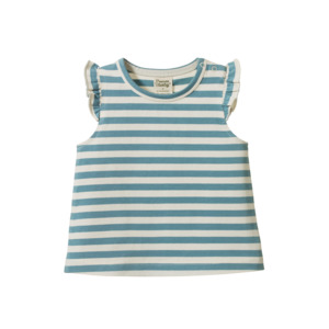 Baby Tops: Fleur Tee Mineral Sea Stripe