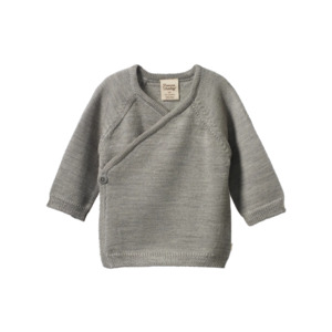 Nature Baby: Merino Knit Kimono Jacket Grey Marl