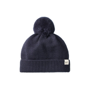 Alpine Pom Pom Beanie Navy