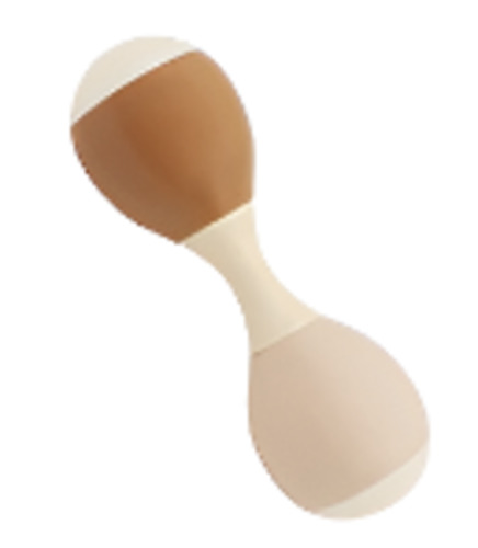 Comforters Rattles: Wooden Maracas Rattle Browns