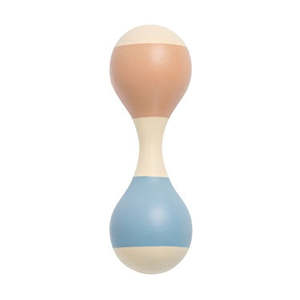 Wooden Maracas Rattle Blue/Peach