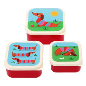 Snack Boxes Set of 3 Sunny Sausage Dog