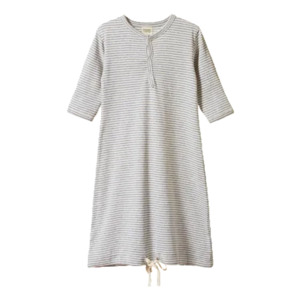 Sleeping Gown Grey Marl Stripe