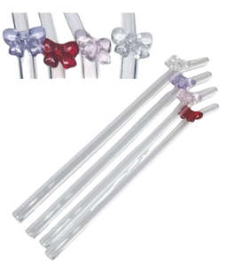 Kaya Bow Glass Straws Multicolour