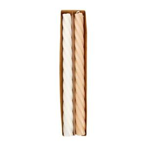 Swirl Pillar Vanilla Candle Set2 Cream & Honey