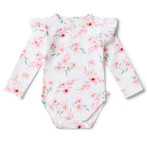 Wear: Snuggle Hunny Kids Camille Long Sleeve Organic Bodysuit with Frill
