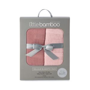 Little Bamboo Cellular Blanket Dusty Pink 2pk