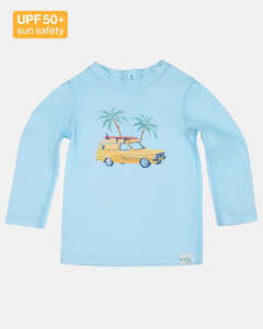 Boys: Toshi Swim Rashie Long Sleeve Splash Swell Seekers Sky