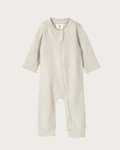 Babu Organic Cotton Footless Onesie - Oat