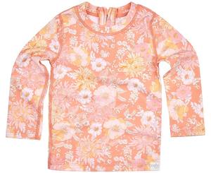 Girls Swimwear: Toshi Swim Rashie Long Sleeve Tea Rose