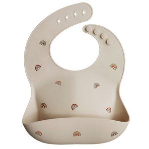Bibs: Mushie Silicone Baby Bib Rainbow