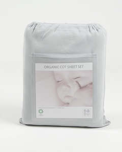 Babu Cot Sheet Set Coastal Blue