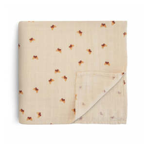 Mushie Organic Cotton Muslin Swaddle Blanket Butterfly