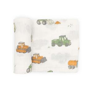 Little Unicorn Single Cotton Muslin Swaddle Work Trucks