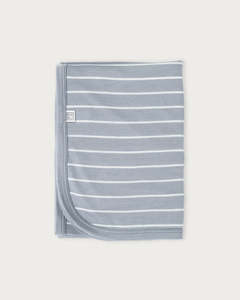 Babu Merino Swaddle Wrap Periwinkle Stripe