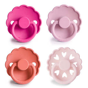 Dummies: Frigg Pacifiers Natural Latex 4pack Rosy Romance