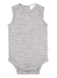 Sleepwear: Babu Merino Singlet Bodysuit Grey