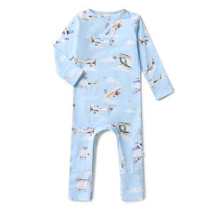 Sleepwear: Snuggle Hunny Kids Taking Flight Organic Growsuit