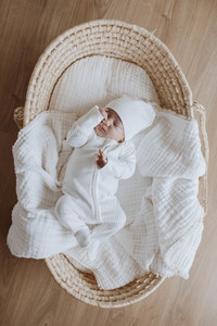 Onesies: Buck & Baa Zip Romper Milk