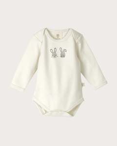 Babu Long Sleeve Bodysuit Fingerprint Bunny