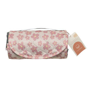 Nestling Medium Waterproof Quilted Play Mat Pink Ditsy