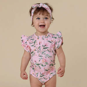 Baby: Snuggle Hunny Kids Pink Wattle Short Sleeve Organic Bodysuit