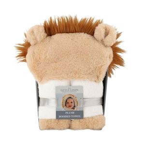 Care: Little Linen Plush Hooded Towel Savanna Lion