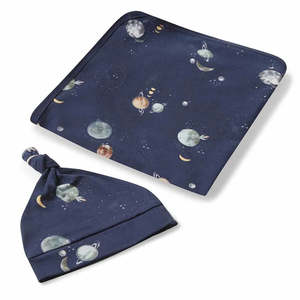 Snuggle Hunny Kids Milky Way Baby Jersey Wrap & Beanie Set