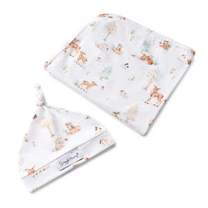 Wear: Snuggle Hunny Kids Woodland Tales Organic Jersey Wrap & Beanie Set