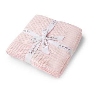 Snuggle Hunny Kids Blush Pink Diamond Knit Organic Baby Blanket
