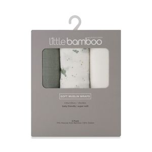 Little Bamboo Muslin Wraps 3pk Turtle Bay