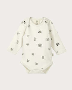 Babu Long Sleeve Bodysuit Fingerprint Friends