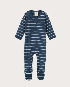 Babu Merino Footed Onesie Denim Stripe