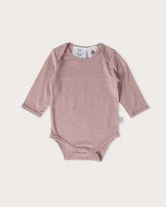 Babu Merino Bodysuit Long Sleeve Mauve