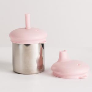 Eat And Drink: Nestling Stainless Steel 3-in-1 Sippy Cup - Dusty Pink