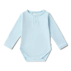 Snuggle Hunny Kids Baby Blue Long Sleeve Organic Bodysuit