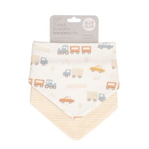 All4Ella Bandana Bibs 2pk Trucks