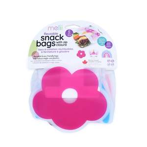Eat And Drink: Melii PEVA Reusable Snack Bags 6pk - Flower/Unicorn/Rainbow