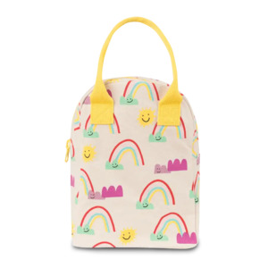 Lunchboxes: Fluf Zipper Lunch Bag - RAINBOW - 100% certified organic cotton