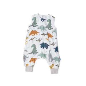 Sleepwear: Little Unicorn Cotton Muslin Sleep Romper - Dino Friends