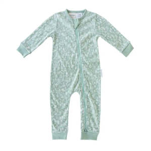 *BUY 1 GET 1 FREE* Woolbabe Merino/Organic Cotton PJ Suit - MOSS WILDERNESS