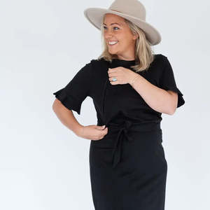 Milkbar Breastfeeding Zaria Dress | Black *CLEARANCE*