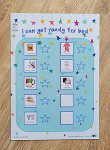 Lulubug Learning Magnetic Bedtime Chart - Blue