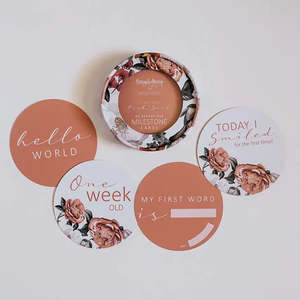 Snuggle Hunny Kids Reversible Milestone Cards - FLORENCE & PINK SAND