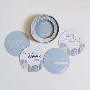 Snuggle Hunny Kids Reversible Milestone Cards - Eventide & Ice Blue